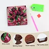 Wooden DIY Tulip Bouquet Diamond Painting Kit Note Box with 160 Papers Gifts