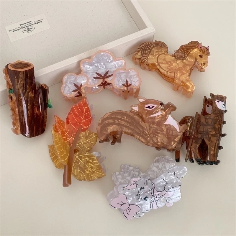 Women’s Korean Style Animal Acetic Acid Sheets Hair Claws