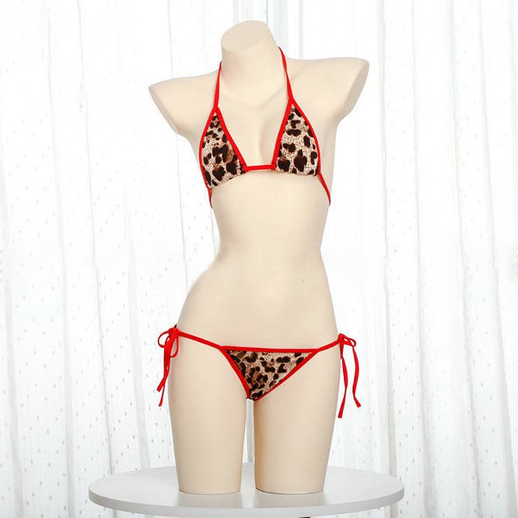 Sexy Leopard Print Bikini Lingerie Set - Modakawa Modakawa