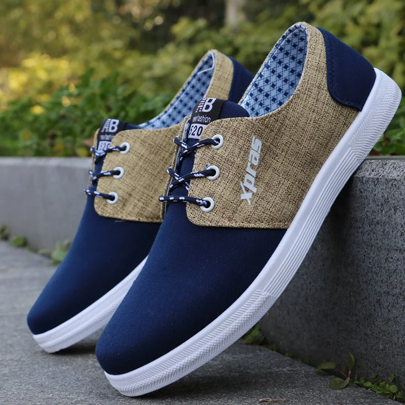 Smiledeer  New men's trendy lace-up tendon sole wear-resistant men's casual shoes