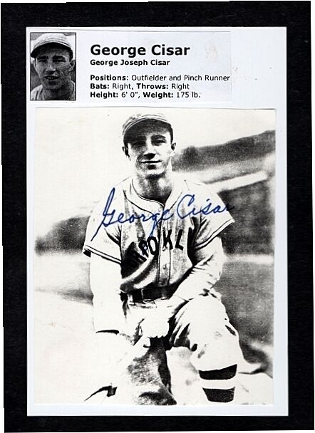 GEORGE CISAR-BROOKLYN DODGERS AUTOGRAPHED Photo Poster painting (d.2010)