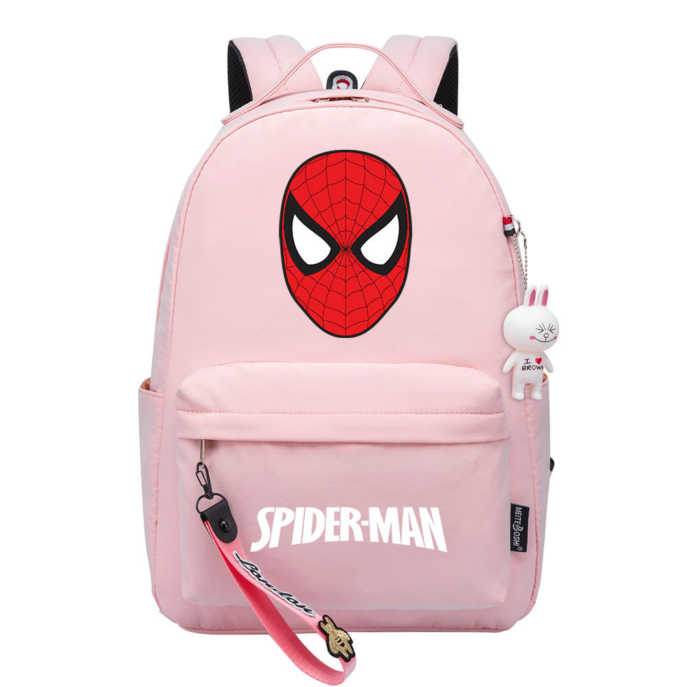 Spider-Man Backpack - Stylish and Spacious School Bag with Cartoon Accessories and Dual Side Pockets for Leisure and Travel-Mayoulove