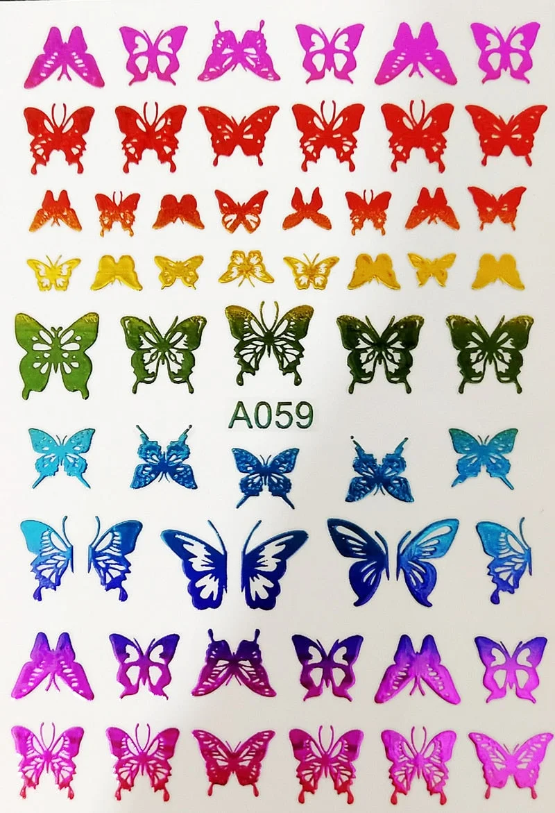 New Arrive Nail Art Sticker Decal Decoration Glow In Dark Butterfly Nail Stickes Back Glue Moon Manicure Sticker on Nails Design