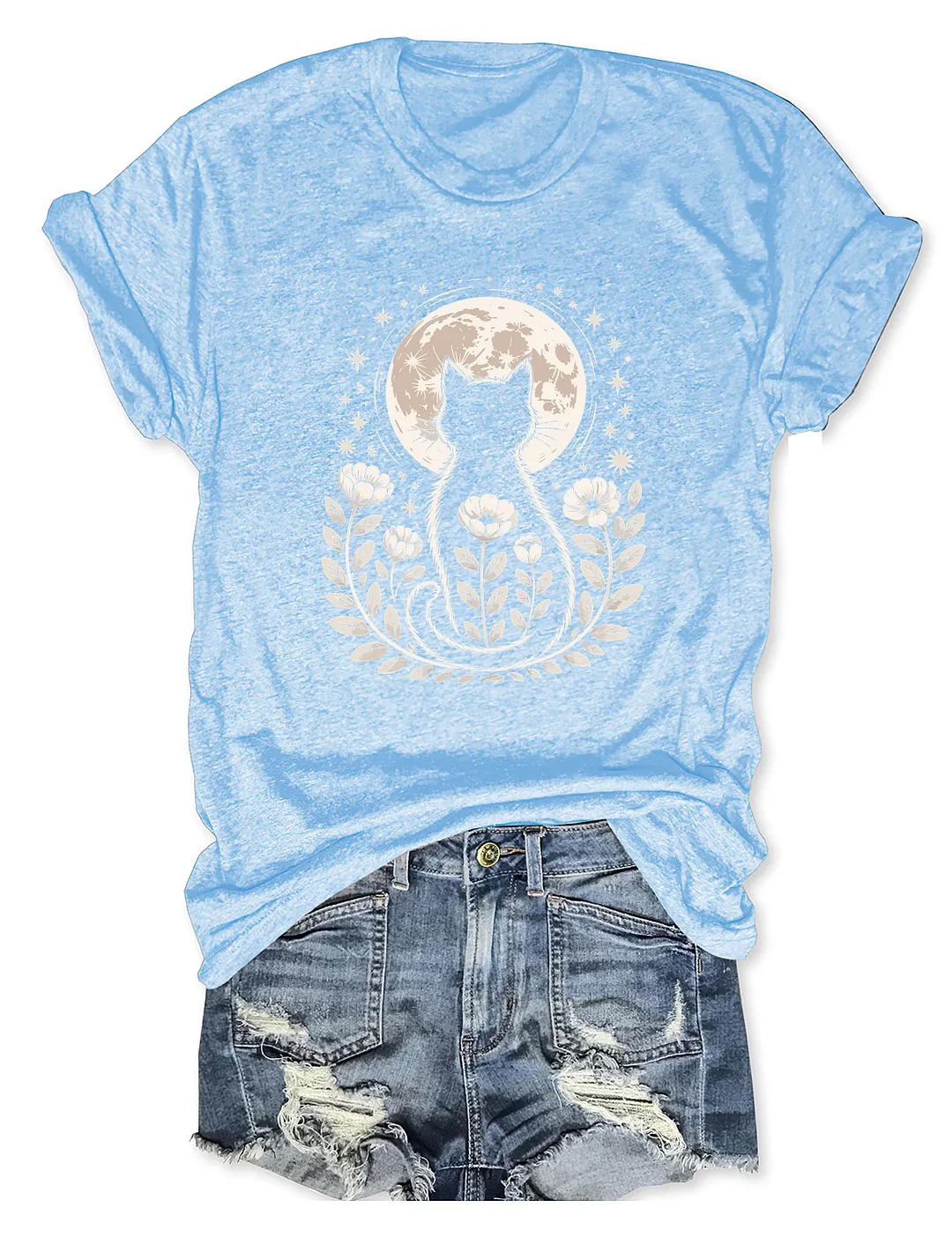 Halloween Mystic Moon Cat T-shirt