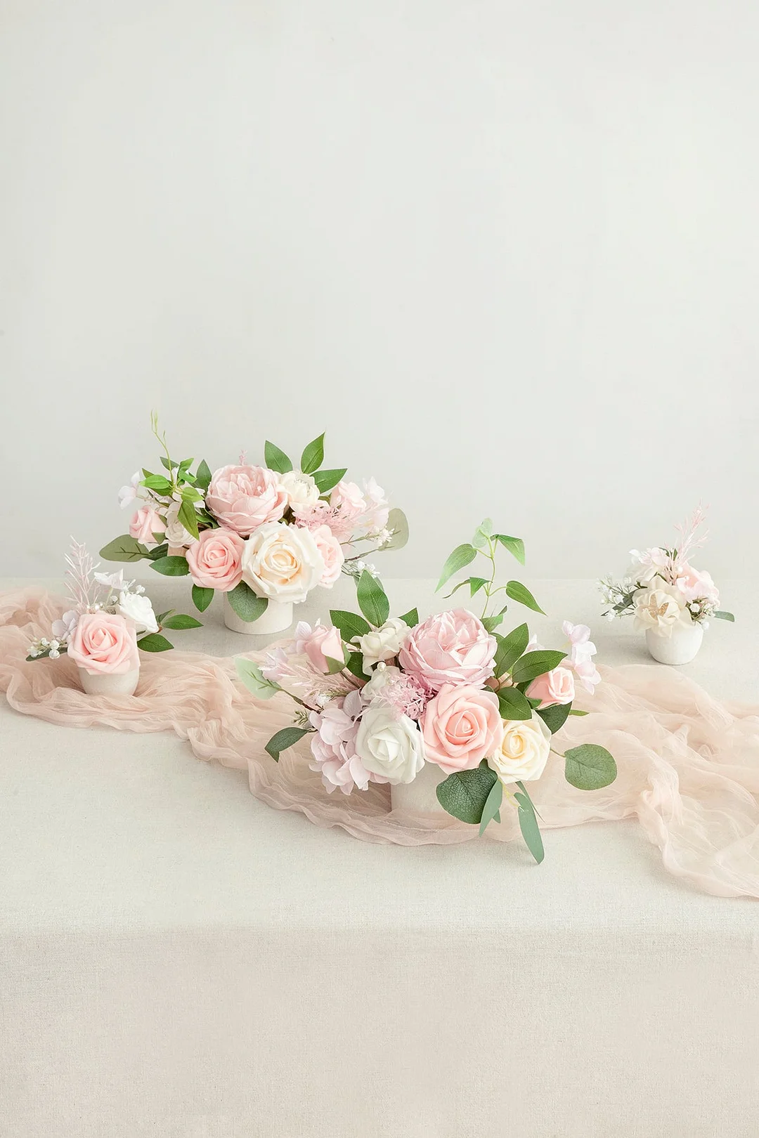 Assorted Floral Centerpiece Set in Blush & Cream