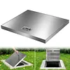 [US Local Warehouse] Stainless Steel Manhole Cover 26.97x23.62in Access Hatch Door with Handle Septic Tank Lid for Cellars Basement Patio Yard Window Well