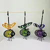 Painted Iron Bee Sculpture Metal Insect Garden Hanging Ornament