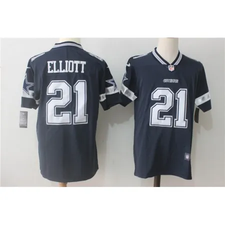 Men's  Dallas Cowboys #21 Ezekiel Elliott Navy Blue Team Color Stitched NFL Vapor Untouchable Limited Jersey