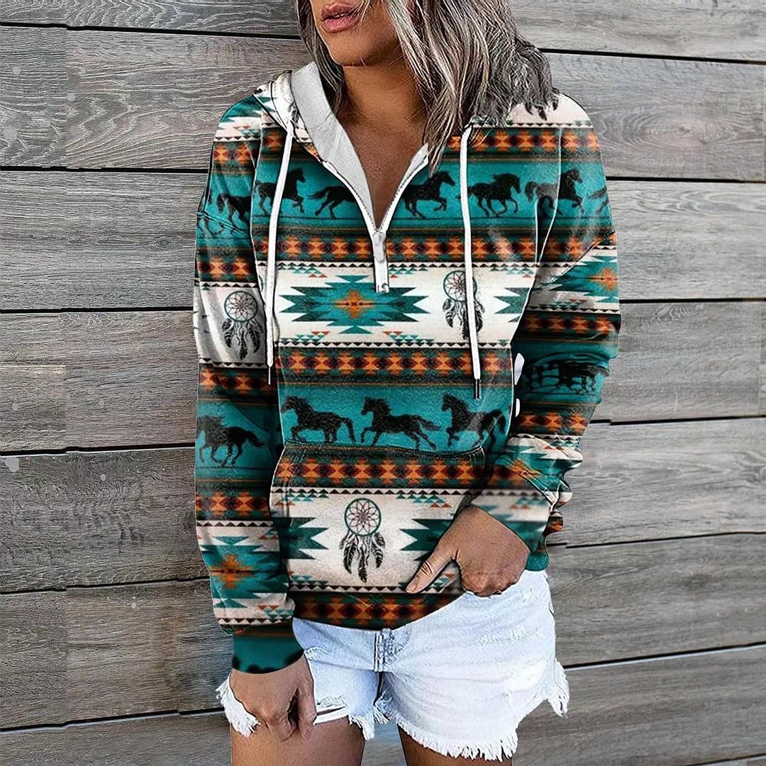 Casual Vintage Print Sweatshirt