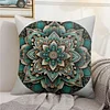 Green Mandala Stamped Cross Stitch Pillow Cover Kit 11CT 3-Strand Embroidery 45x45cm Zippered Cushion Case tapestrymarket