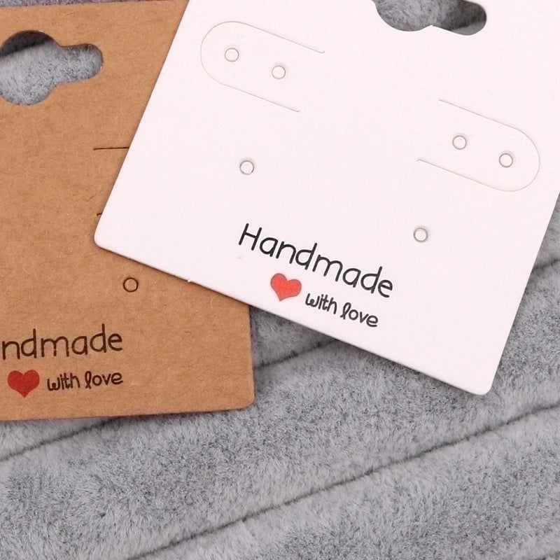 100 Pieces Minimalist Solid Color Paper Card Jewelry Packaging Cardboard