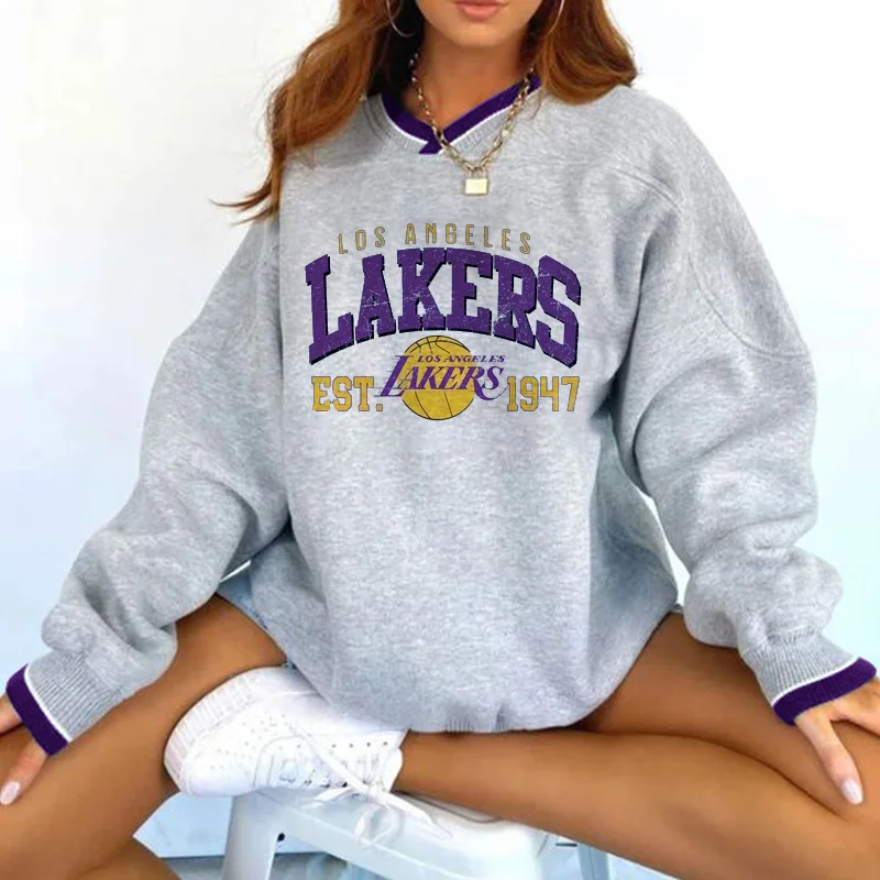 Women's Support  Los Angeles Lakers Basketball Print Sweatshirt
