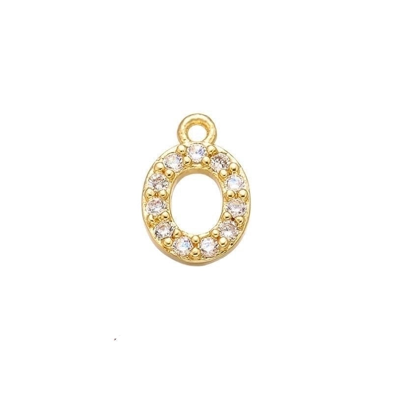 1 Piece 925 Sterling Silver Zircon 22K Gold Plated Rhodium Plated Letter Pendant Charms