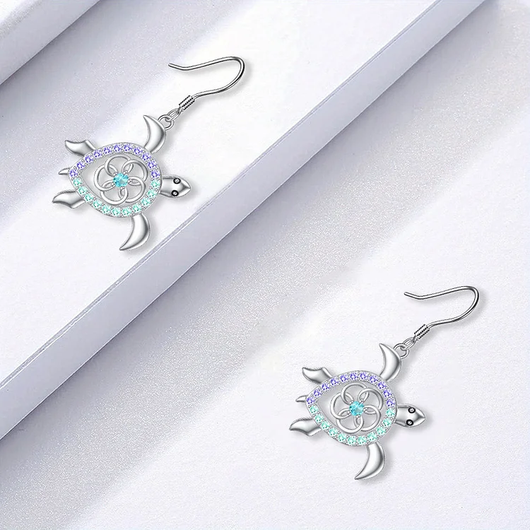 Summer Zircon Turtle Earrings