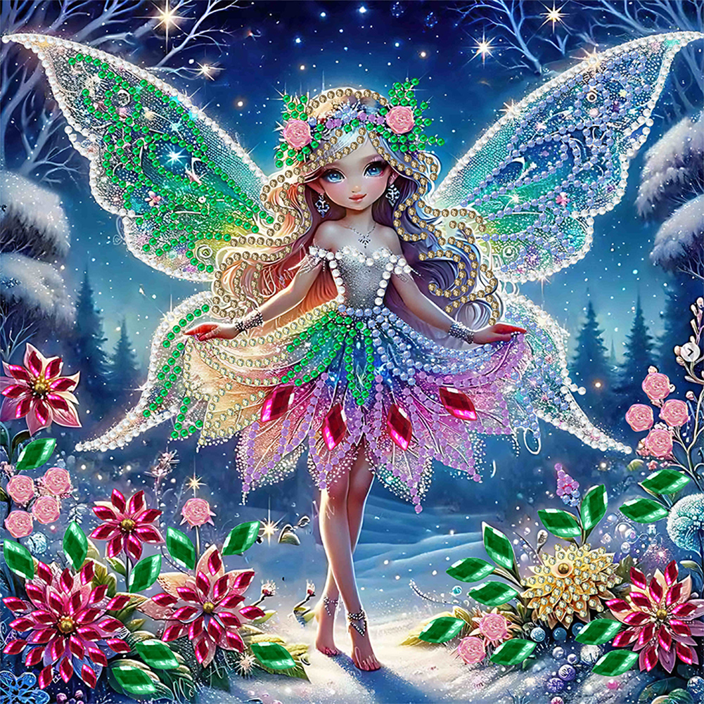 Elf Girl 30*30cm(canvas) special shaped drill diamond painting