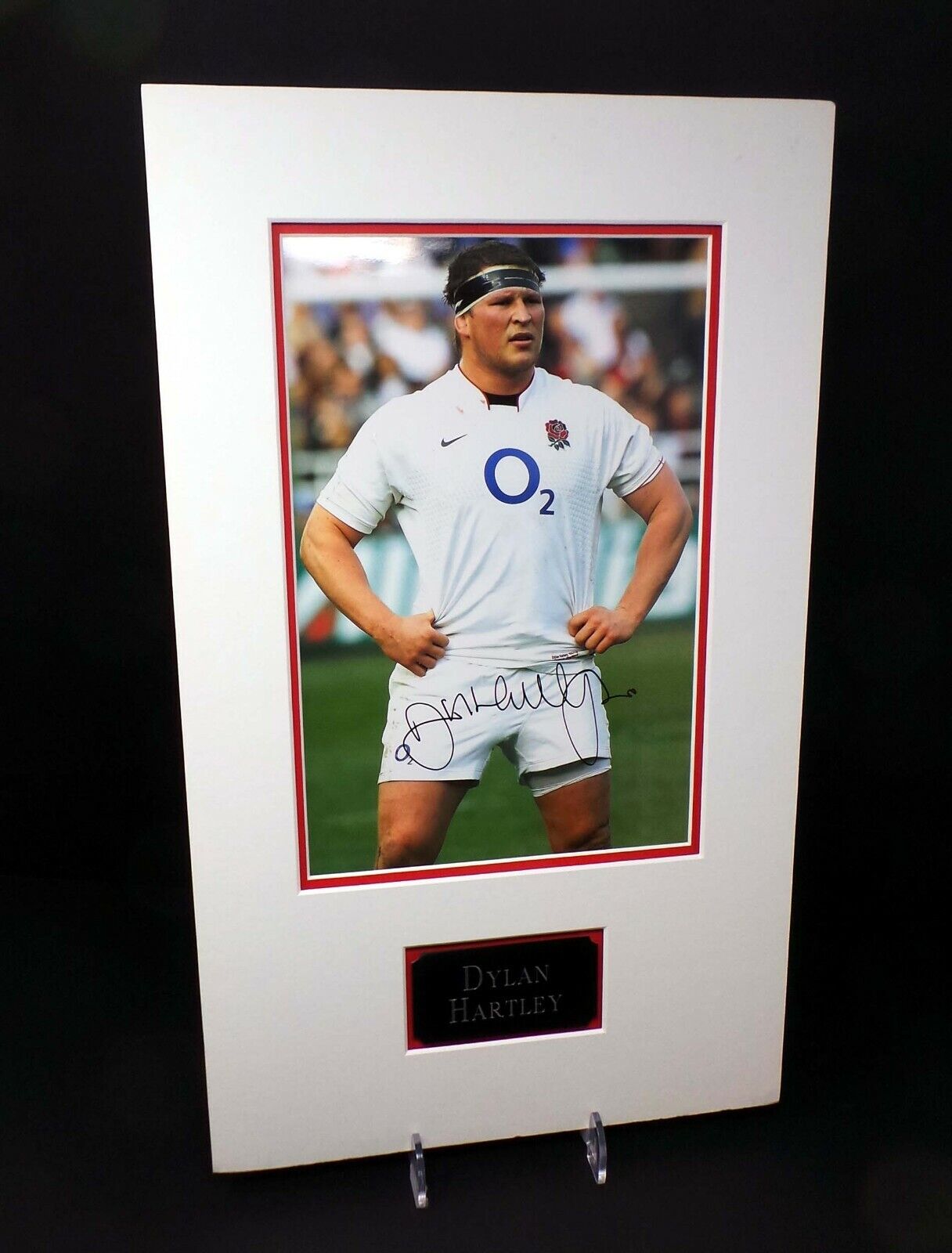 Dylan HARTLEY Signed & Mounted England Rugby Union 12x8 Photo Poster painting AFTAL COA