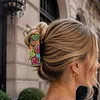 Blooming Flowers DIY Diamond Painting Claw Clips for Adults Beginners Diamond Art Western Hair Clips Anti-Slip Design for Women Long Short Hairstyle Jewelry Supplies