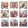 (Multi Style)Happy Old Lady On Swing-Full Embroidery 3 Strands 11CT Stamped Cross Stitch-45*45CM