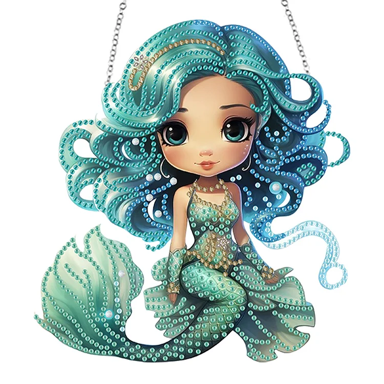 Acrylic Mermaid 5D DIY Diamond Art Hanging Decorations Home Ornaments Kit gbfke
