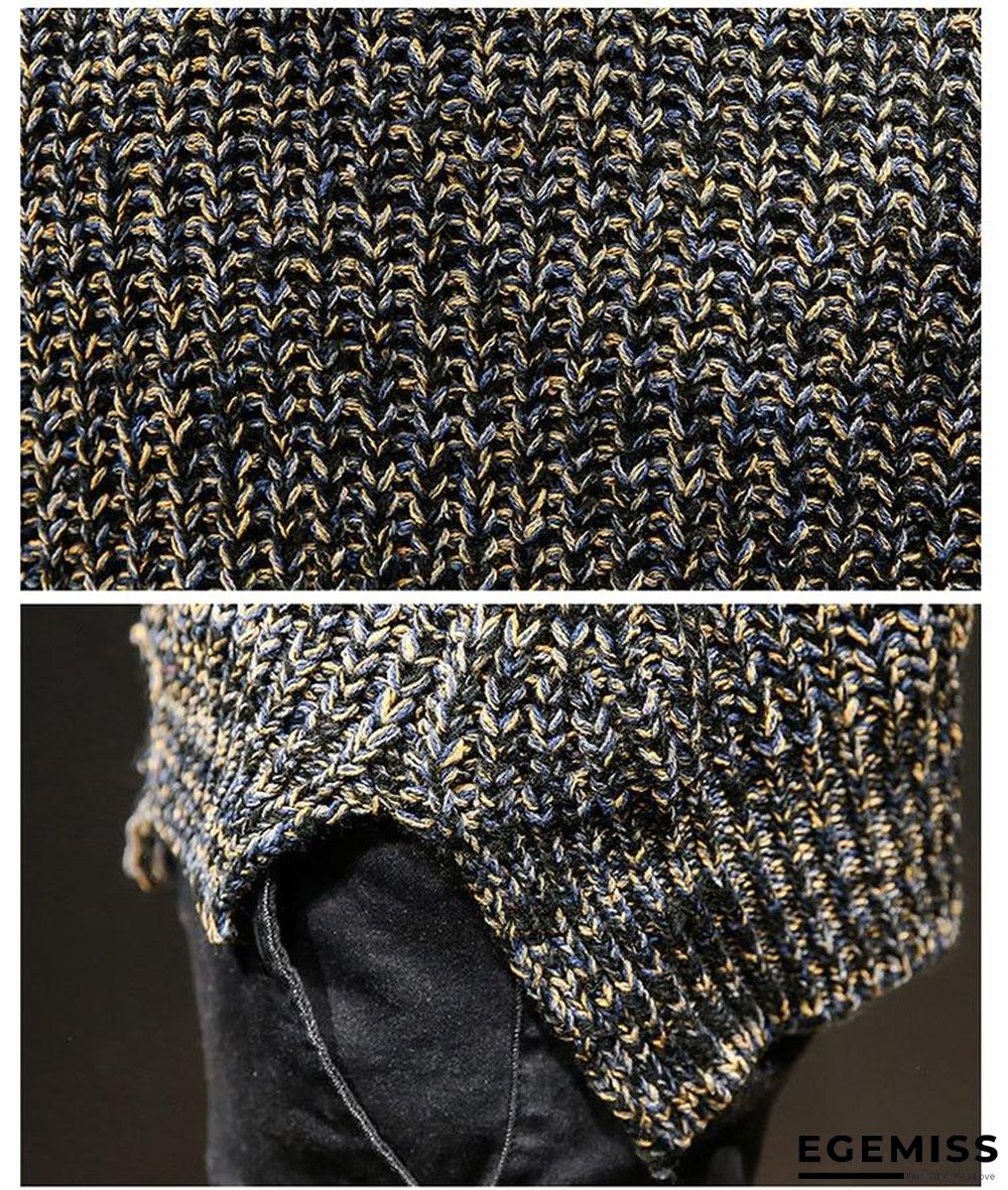 Men Ripped Hole Sweaters Pullovers Male Casual Fashion Slim Fit Large Size O Neck Knitted Sweaters Knitwear | EGEMISS