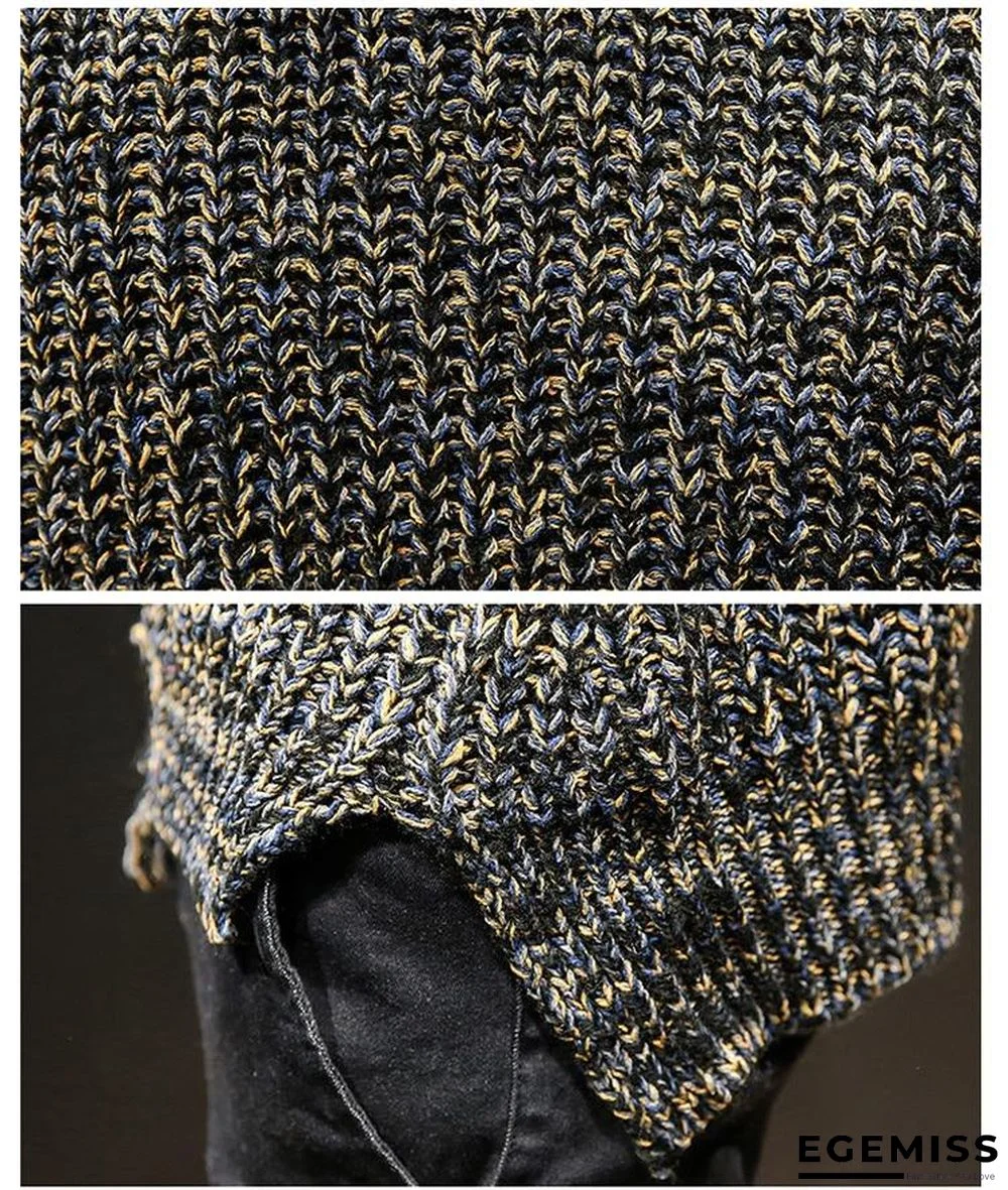 Men Ripped Hole Sweaters Pullovers Male Casual Fashion Slim Fit Large Size O Neck Knitted Sweaters Knitwear | EGEMISS