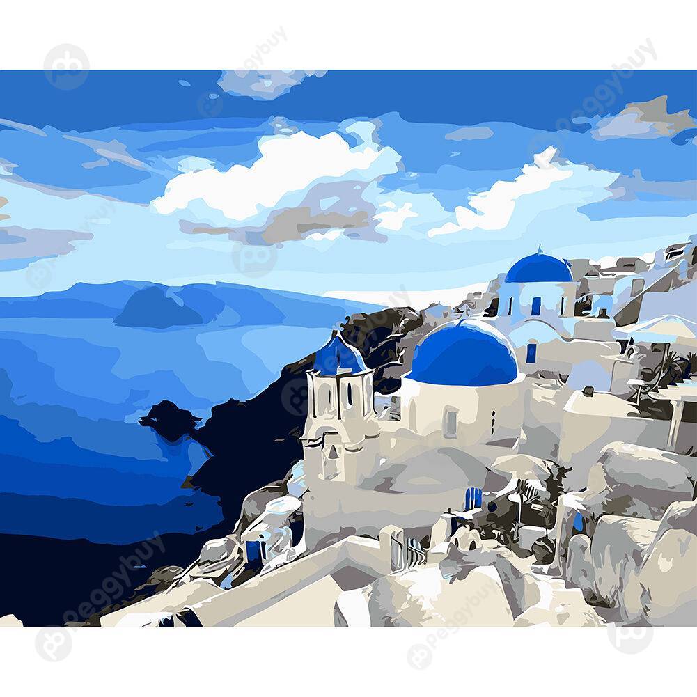 

40*50CM Paint By Numbers-Seaside Castle, 501 Original