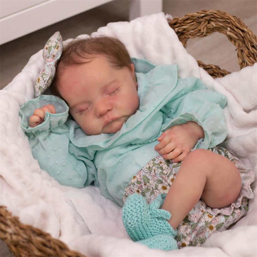 [Artist Collection For Ages 3+ Kids] 20"Real Lifelike Sleeping Baby Vicky, Realistic Soft Silicone Vinyl Body Newborns Baby Dolls Girl