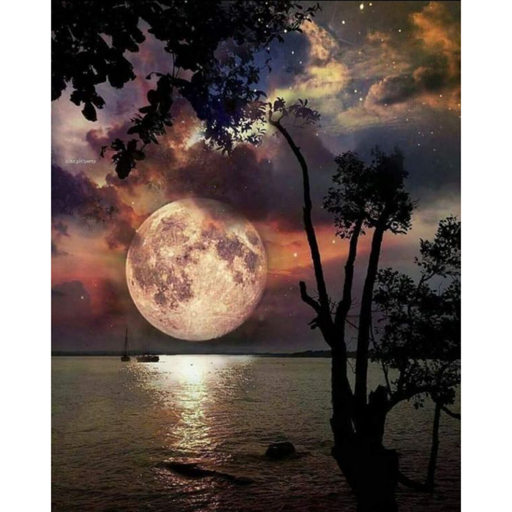 

(Multi-Size) Moon Scenery - Round/Square Drill Diamond Painting - 30*40CM, Square diamond 30*40cm, 501 Original