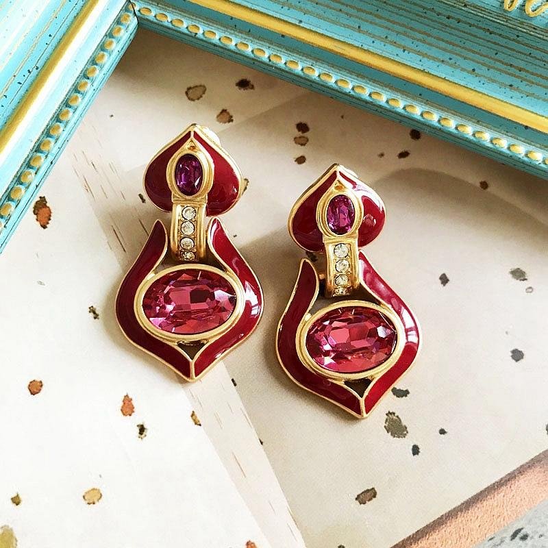Clip-on Enamel Romantic Earring