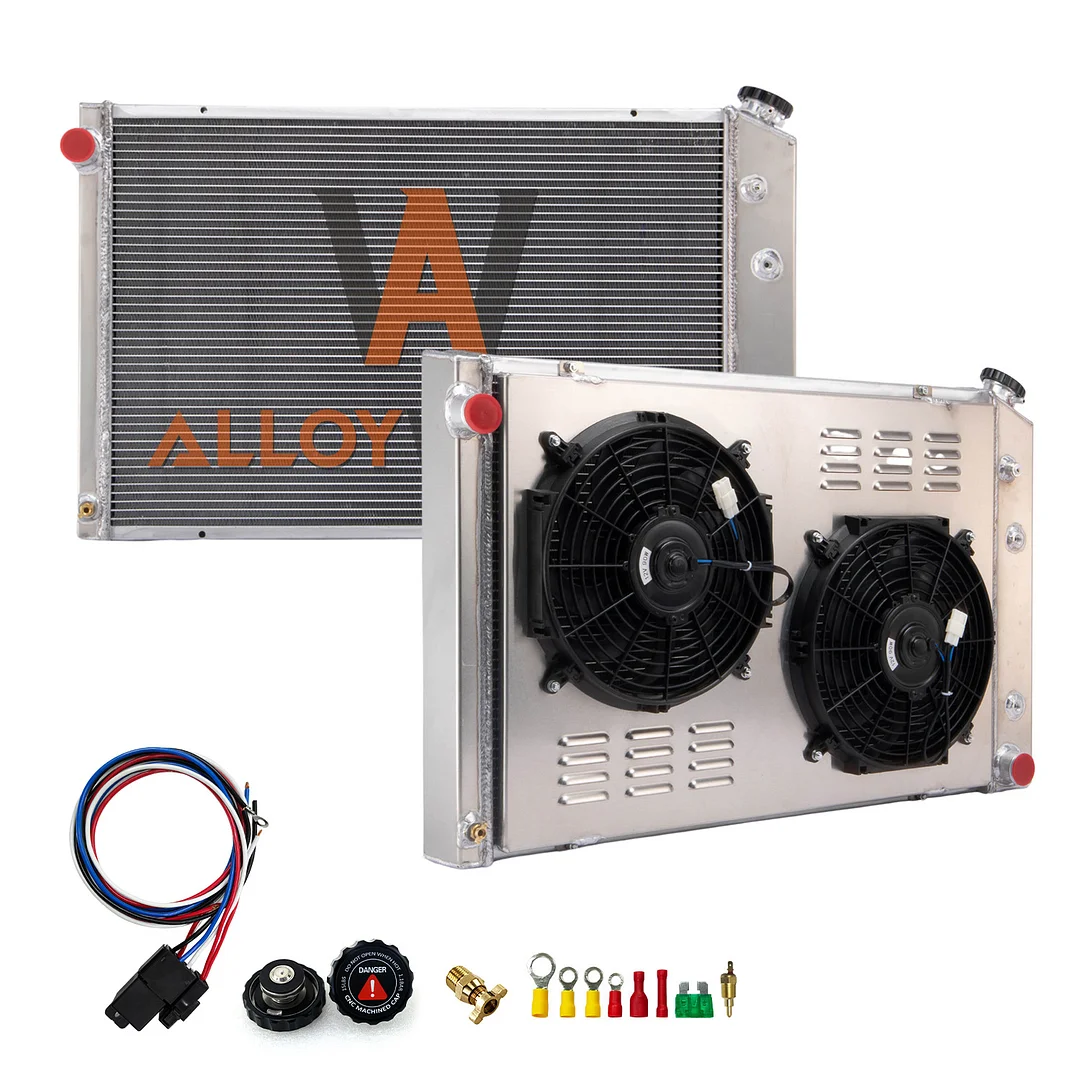 Alloyworks 3 Row Radiator+Shroud Fan For 1973-90 CHEVY GMC C/K C10 C20 C30 K10 Pickup