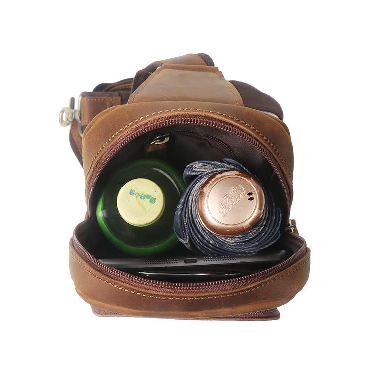 Retro Men's Handmade Leather Chest Bag