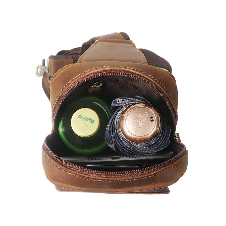 Retro Men's Handmade Leather Chest Bag