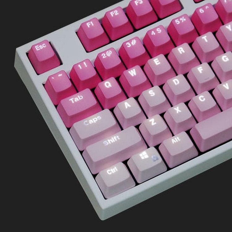 4 Styles Pastel Rainbow PBT Pastel Backlit Rainbow Kawaii Keycaps SP16336