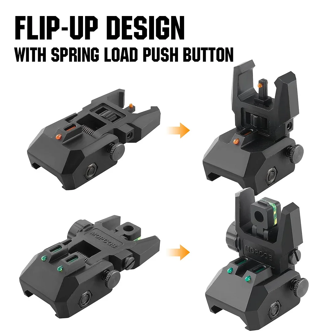 ohhunt&reg; Flip Up Sights with Green Red Fiber Optics Dots