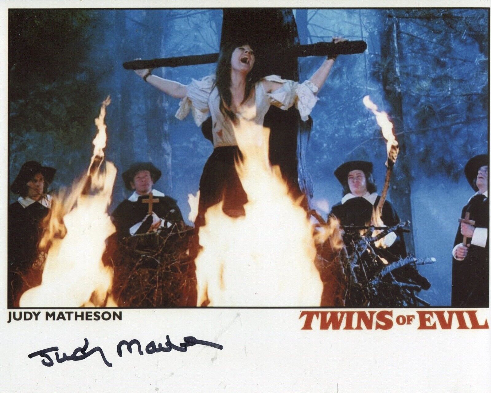 TWINS OF EVIL horror movie Photo Poster painting signed by Judy Matheson - UACC DEALER