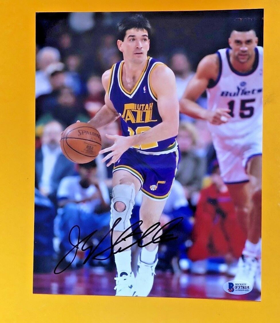 JOHN STOCKTON SIGNED 8X10 UTAH JAZZ Photo Poster painting BECKETT CERTIFIED POSE 2