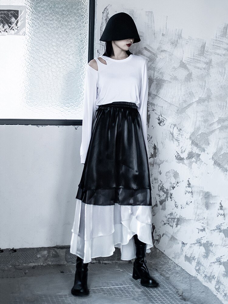 Stylish Multi Layer Irregular Ruffled Skirt