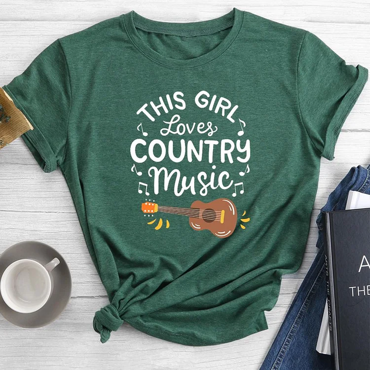 Country Music Round Neck T-shirt