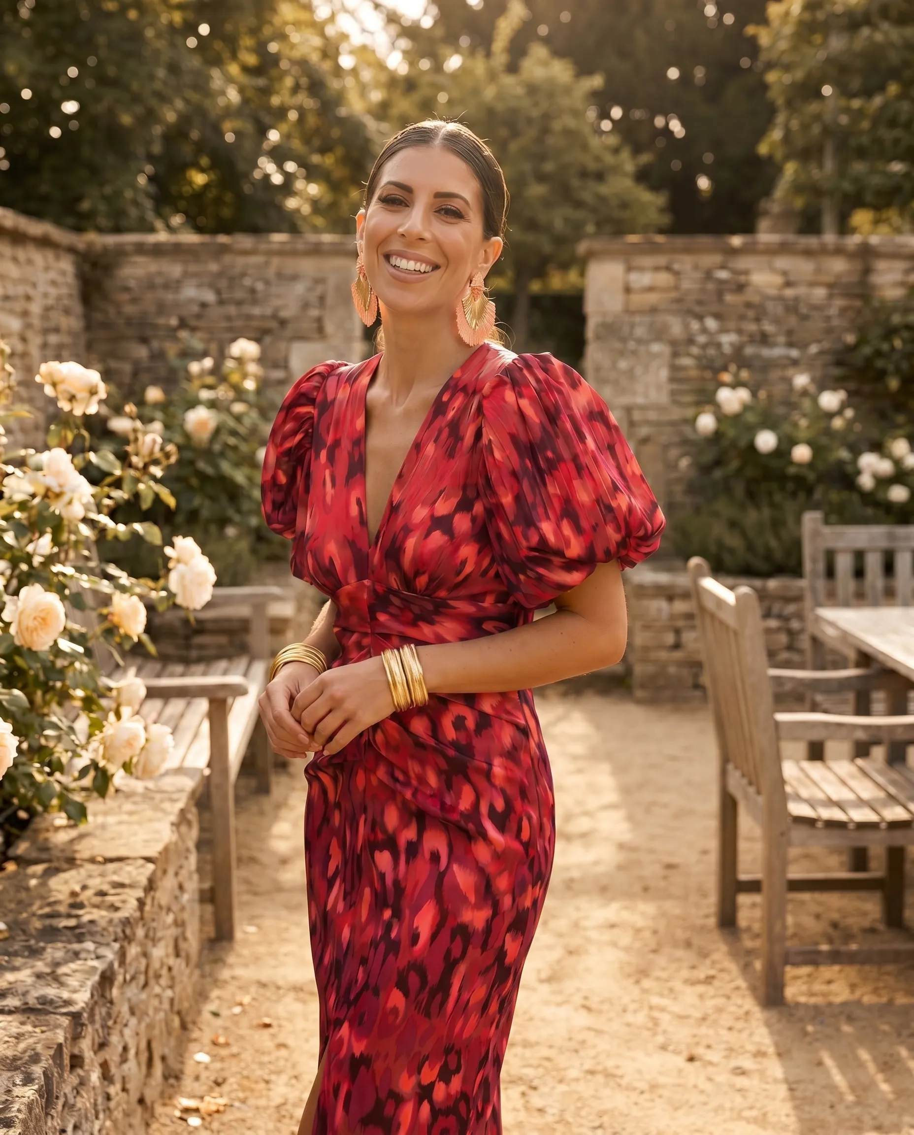 Women's Colourful Pleated Sleeve Dress &ndash; Summer & Occasion Wear &ndash; view 2