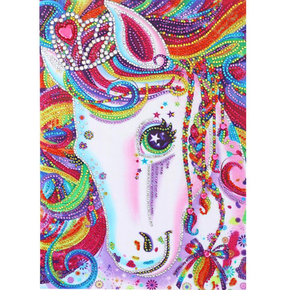 

30*40CM-Special Shaped Diamond Painting-Rainbow Horse, 501 Original