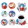 6Pcs/set Diamond Painting Christmas Snowman Coaster Cup Cushion Home Decor