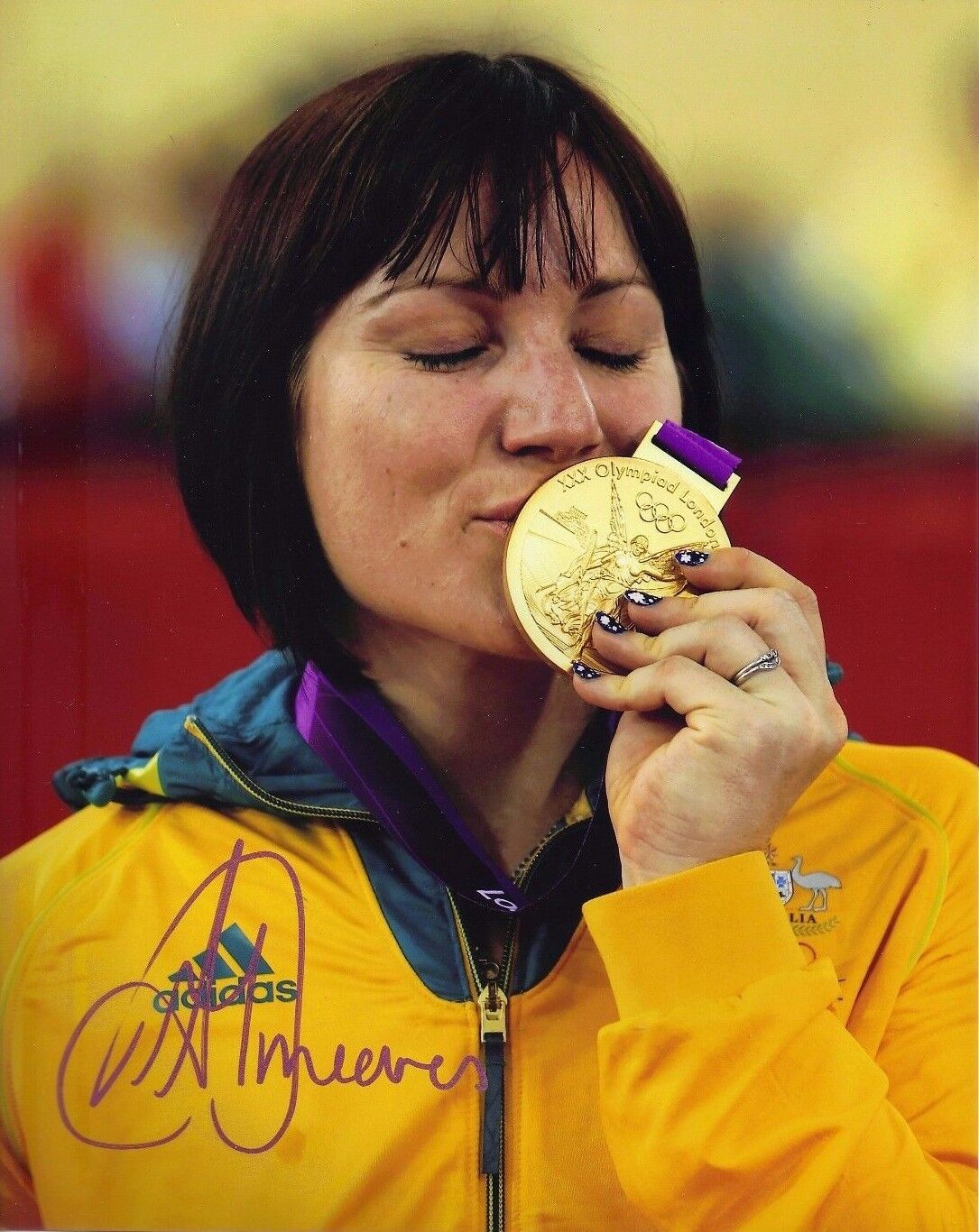 Anna Meares SIGNED 10X8 Photo Poster painting LONDON 2012 OLYMPICS AFTAL COA (A)