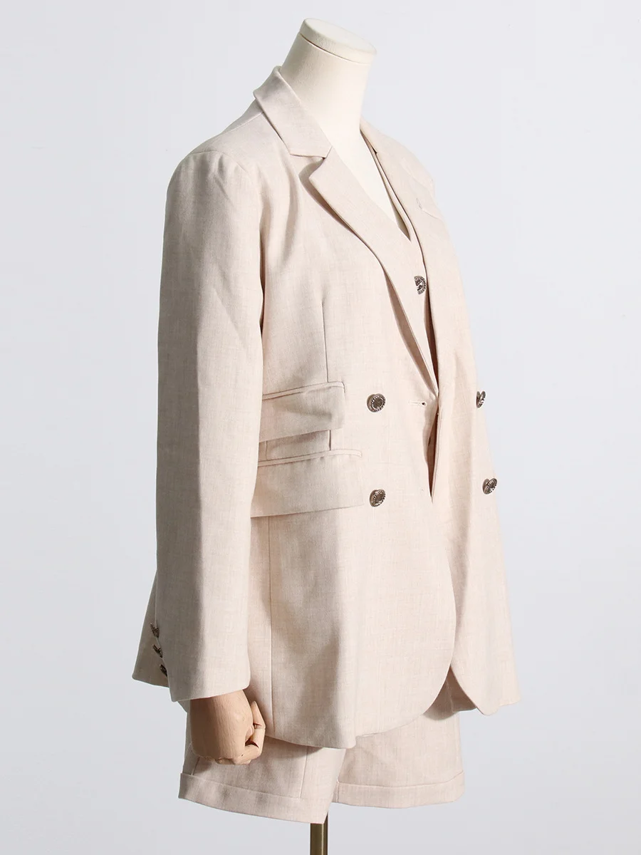 Toloer Toloer 2024 New Simple Temperament Long-Sleeved Suit Jacket Vest Suit Pants Suit Female Professional Wear Three-Piece Suit-Outfit Ideas