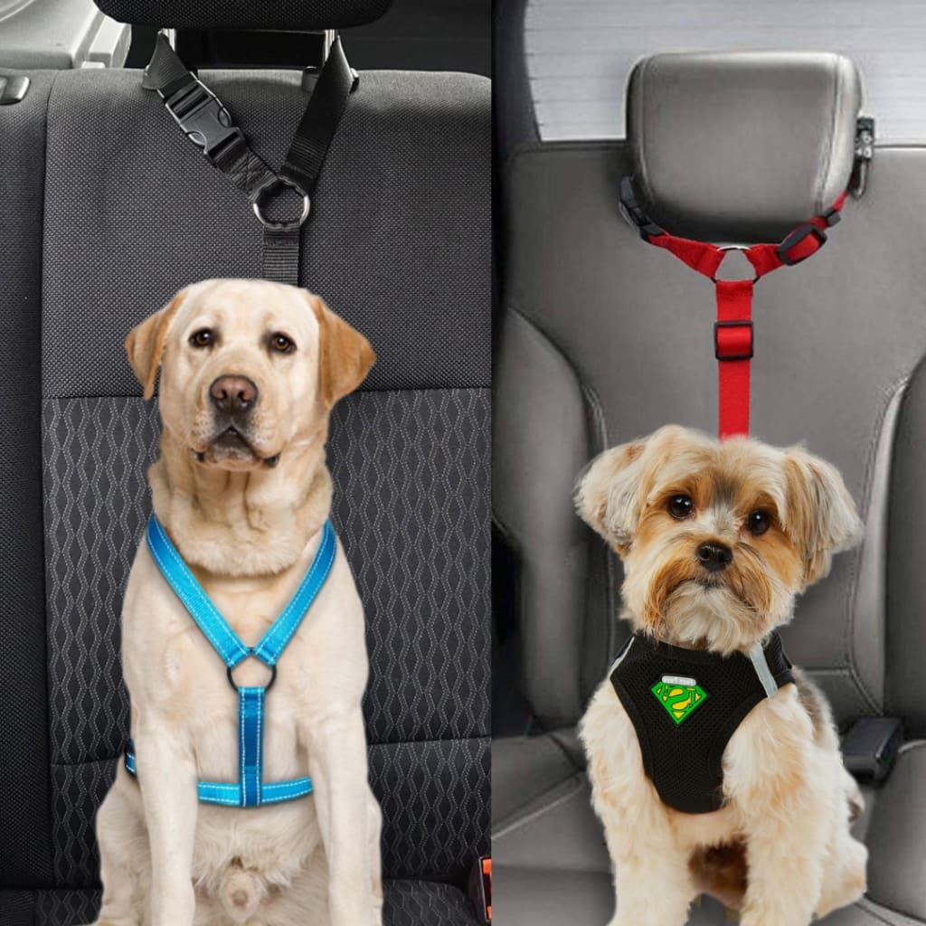 Adjustable and Secure Dog Car Safety Belt and Travel Harness