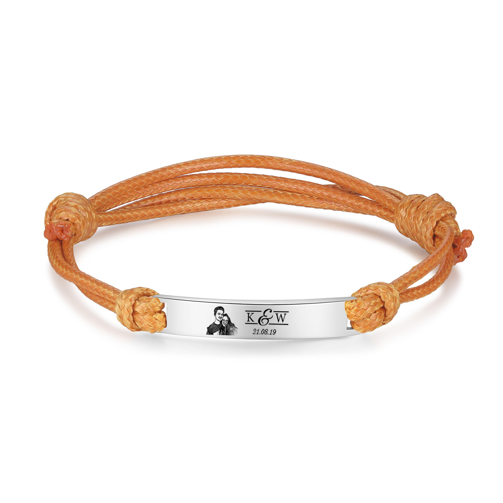 Braccialetti acciaio inox 1 nome 2 lettere e 1 foto personalizzabili per coppia multicolori da scegliere