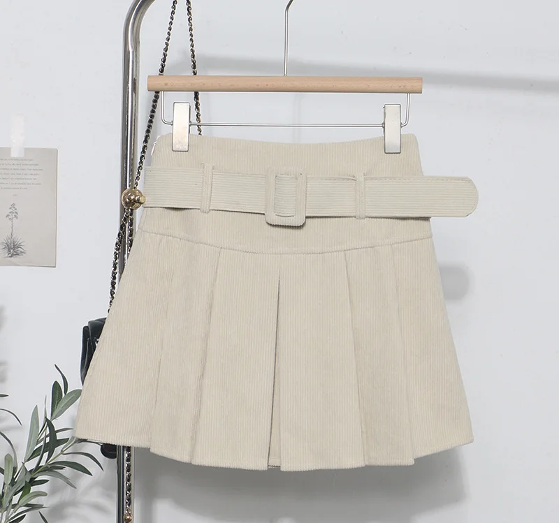 Brownm S-2XL Wicked Skirt Autumn And Winter New High-Waisted 100-Fold Skirt Anti-Light A Word Umbrella Skirt 1180