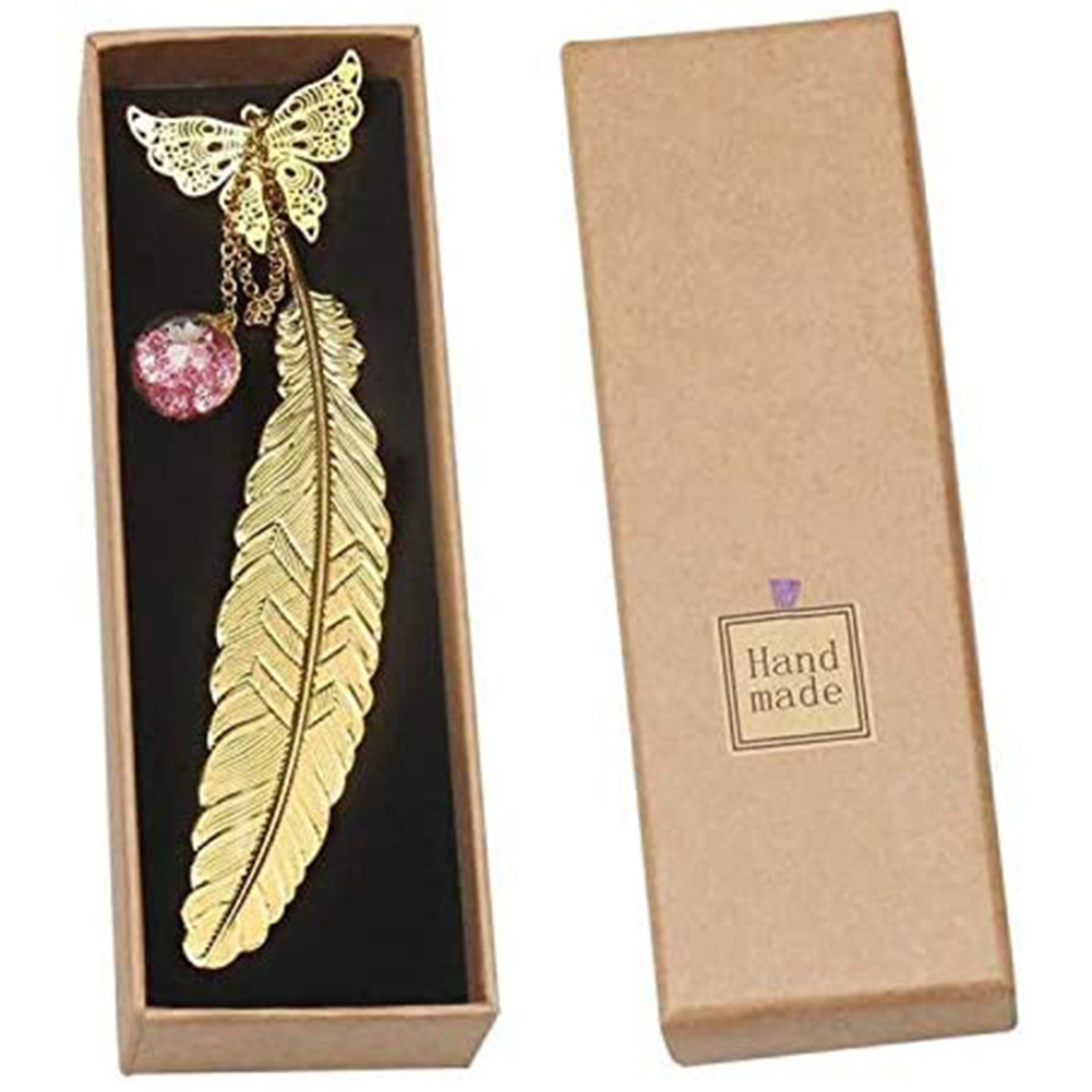 

Metal Leaf Vein Feather Butterfly Bookmark Students Gift, 501 Original