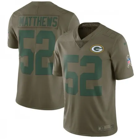 Youth  Green Bay Packers #52 Clay Matthews Olive Salute To Service Limited Stitched NFL Jersey
