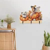 Wooden Halloween Pumpkin Elf 3 Hooks Diamond Painting Hook Rail DIY Craft Decor