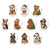 10PCS DIY Pearl Diamond Painting Christmas Fridge Magnets, Sparkling Rhinestone Refrigerator Magnet Craft Kit for Home Decor & Gifts